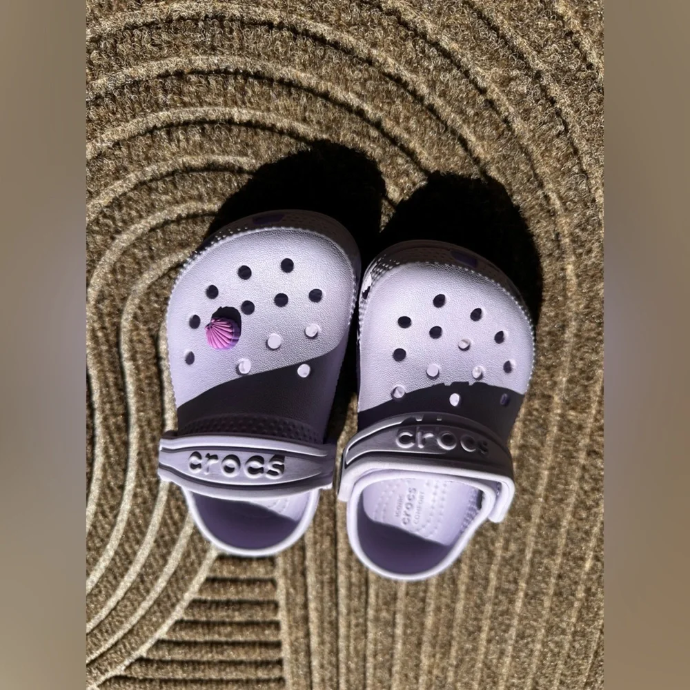 CROCS Light Purple Kid Toddler Black Blue Clog Play Shoe Comfort Washable C7 Y2K